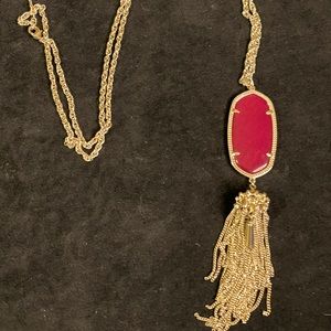 Kendra Scott Rayne long tassel necklace maroon jade